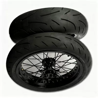 Modified Hengjian Ktm Cnc Rim 17 Aj1 Kevi K16 Off-Road Motorcycle Semi-Hot-Melt Slick Tire Hub Assembly (Motorcycle wheel hub) - front-110-rear-150-slipper-assembly-black