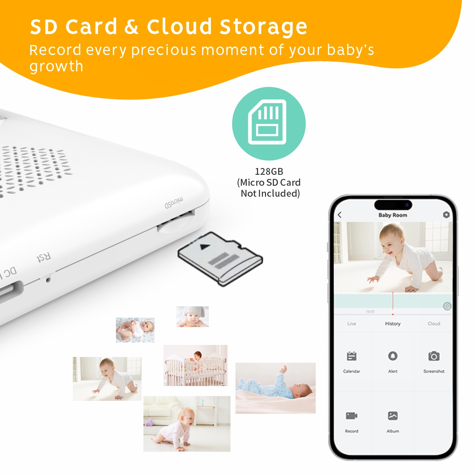 Babystar 5inch WiFi security camera baby monitor,1080P App control, 3000mAh battery, VOX, Dual call, multi-user, 1000 foot range O1CN01oFAVao1xFCtLLwdRR !!2208999596413 0 Cib