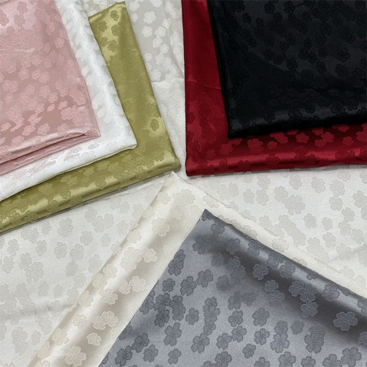 薄款梭织提花布仿真丝面料春夏新款连衣裙旗袍家居服睡衣箱包衬衣