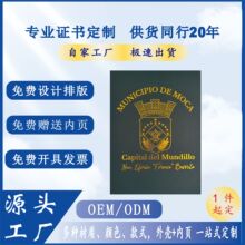 荣誉证书定制外贸跨境专供珠光磨砂证书外壳封套定做