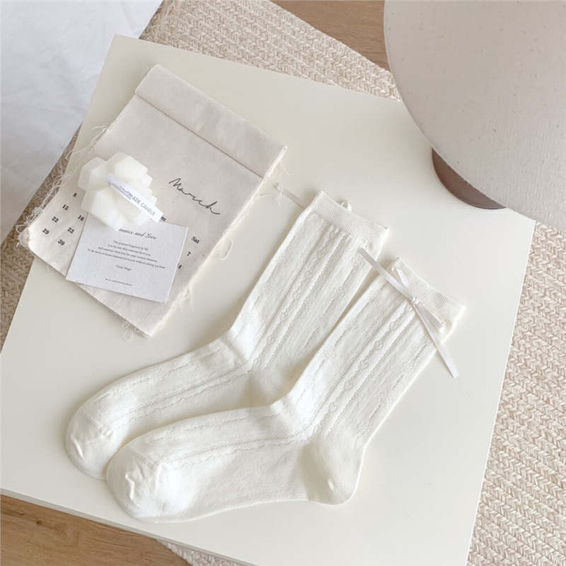 25 春夏新作リトルティーホワイトソックス薄い綿リボンメッシュカレッジスタイルロリータパイルソックス卸売|undefined
