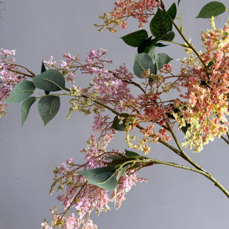 模擬花、大枝、槐の花、紫雲英、霧の枝、シルクフラワー、テーブルフラワーアレンジメント、装飾フラワーアレンジメント、玄関フラワー|undefined