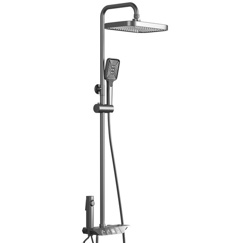 All copper piano aircraft carrier constant temperature shower bathroom shower set gun ash shower set manufacturer wholesale