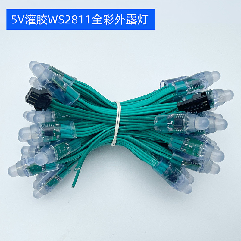 12mm pegamento relleno impermeable LED a todo color luz expuesta cadena 5V12V perforado palabra luminosa luz del pixel decoración de Navidad brillo