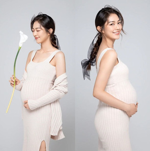 2021 Studio Xiaoqing New Fashion Knitted Sweater Pregnant Women Art Photo Private Sexy Photo Theme Clothing
