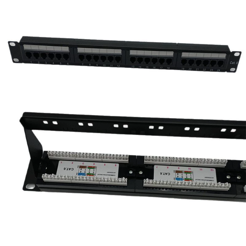 Cat6 Category 6 24-port 1U unshielded patch panel Cat6 unshielded network patch panel factory direct sale