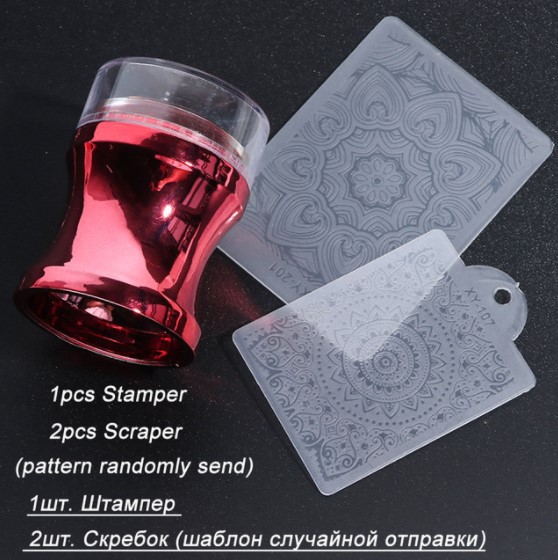 Transfronterizo nuevo sello de silicona de uñas galvanoplastia grande cabeza de impresión transparente completa 3,8 cm con tapa herramienta de impresión DIY