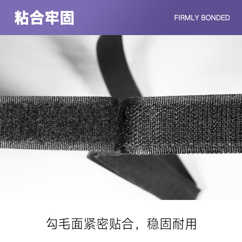Blanco y negro en stock nylon mezclado velcro gancho superficie lana superficie pegajosa hebilla con color Burr pegamento-libre corte tipo de perforación