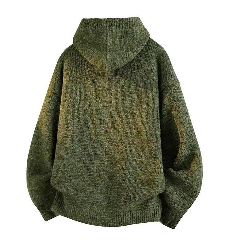 Dicker Oversized Strickcardigan Für Herren Mit Kapuze Winter_voghion.com