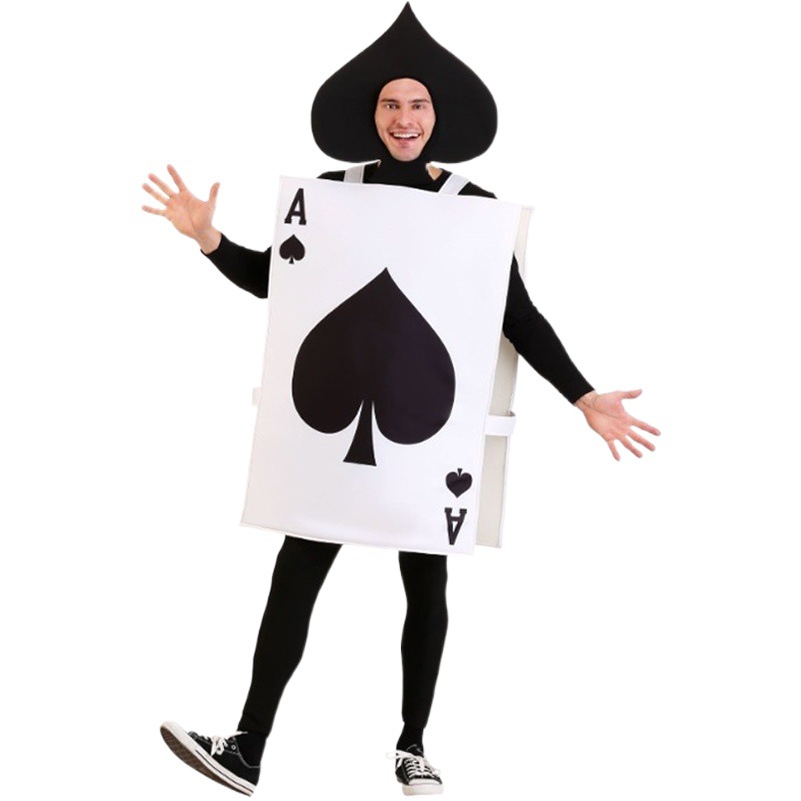 Cartas de juego de Halloween, disfraces familiares de cosplay, disfraz con temática de póker, juegos de rol divertidos para fiestas