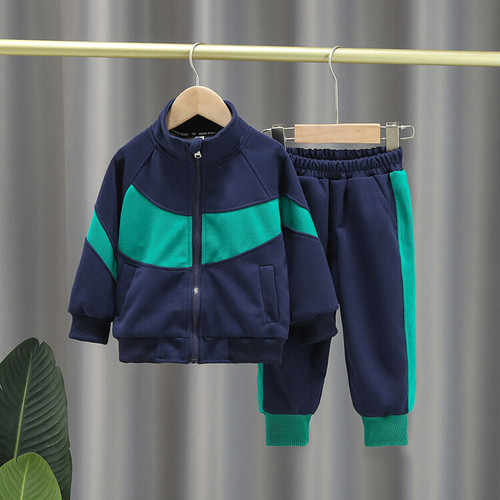 Boys' Set  Spring and Autumn New Children's Sports Cardigan Two-Piece Set for Young Children, Overseas Trade Children's Fashion