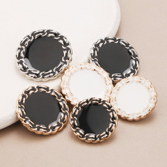 Black and white dot metal hand-stitched high-end lady's tall cylindrical button coat trench coat high-end button