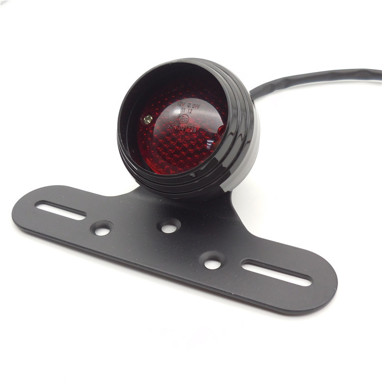 Ch-2021A European and American Motorcycle Retro Modified Led Brake Rear Tail Light Round with Bracket Led Night Running Light