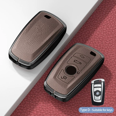 Series 3 Series 7 Series 1 | Car key bag - model-d-square-smart-4-button-no-standard-mocha-brown-single-shell