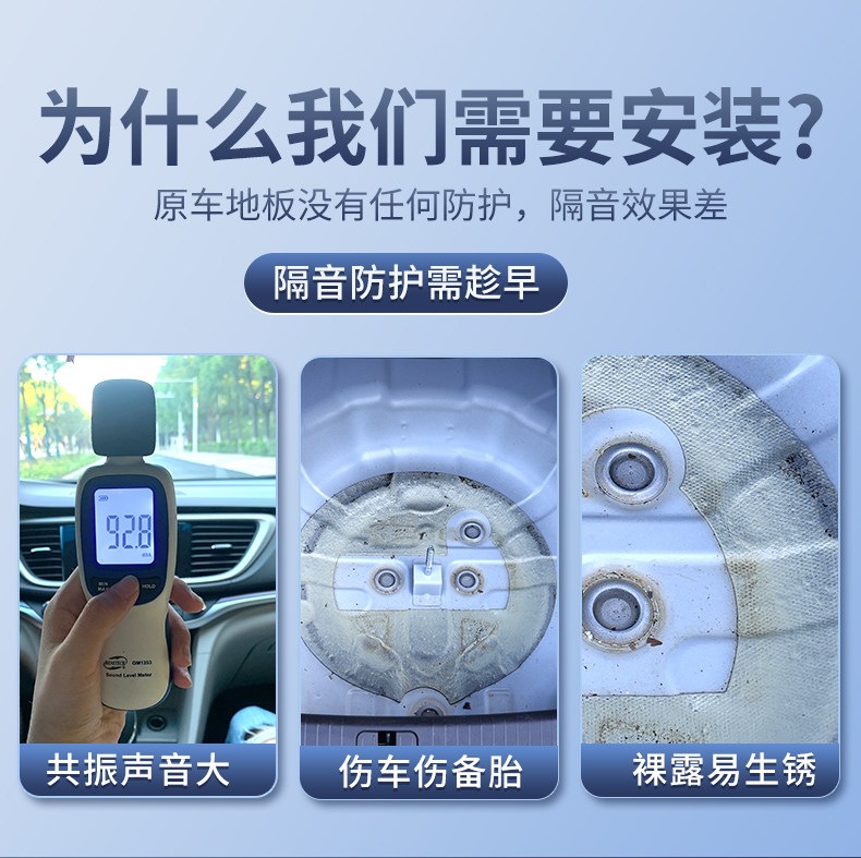 Suitable for spare tire well soundproofing cotton, universal car trunk sound-absorbing cotton, soundproofing pad, shock absorption and anti-vibration filler