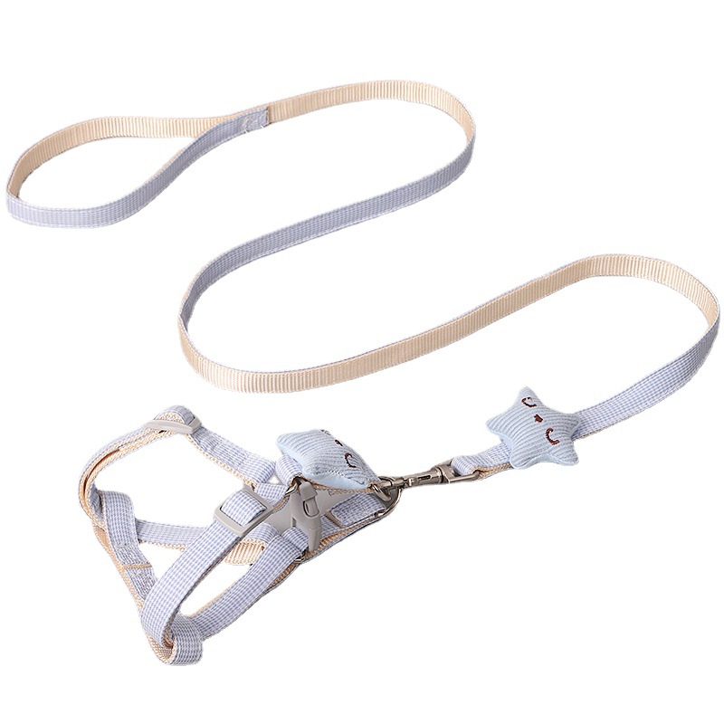 Sonriente estrella de mar pecho y espalda cuerda de perro houndstooth cuerda de tracción al por mayor mediano y pequeño perro Teddy fuera caminando Cadena de perro