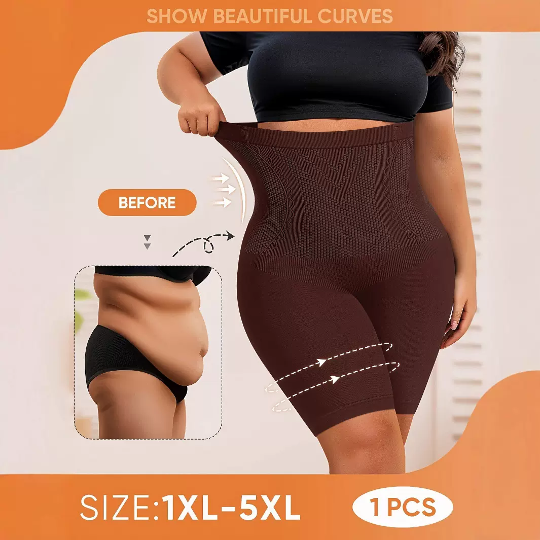 跨境大码高腰收腹内裤女塑身裤产后提臀收小肚子塑形美体短裤