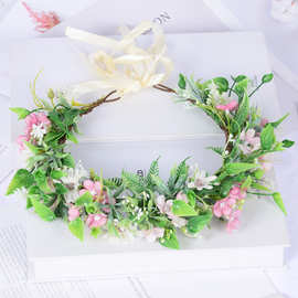 森系女孩头花环手工小碎花雏菊绿植头饰景点地摊热销林地拍摄批发