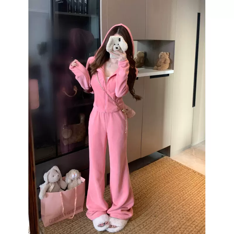 高级感辣妹运动套装女2026春季新款慵懒风气质设计感宽松时尚长裤