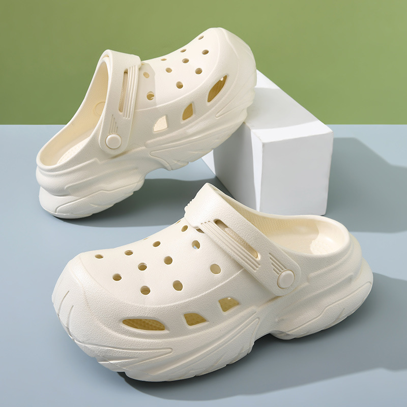 Thick-soled hole shoes women's summer outdoor wear heightening non-slip slippers eva breathable non-smelly feet wear-resistant beach baotou mop