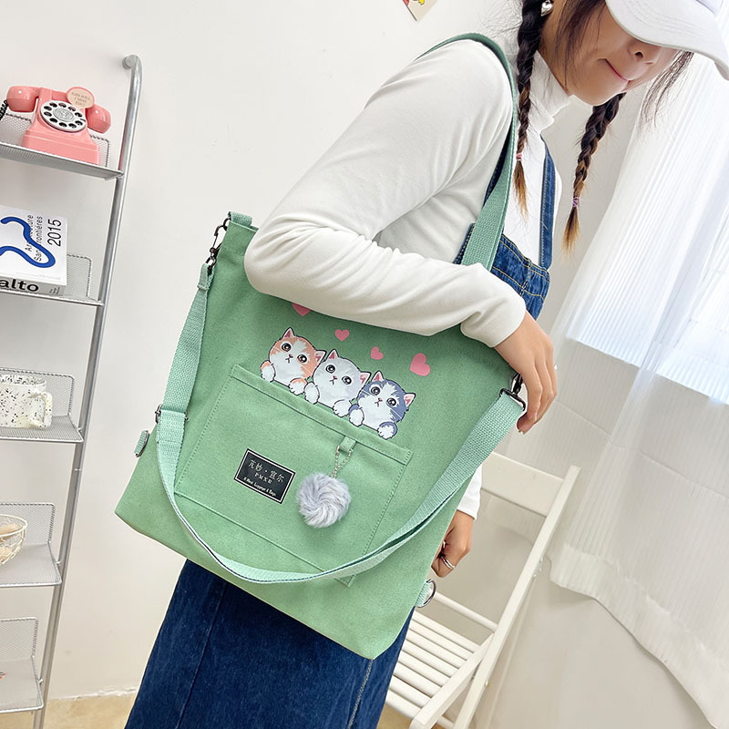 Large-capacity canvas bag 2024 new style fashionable and trendy student class bag, Korean-style simple tutorial bag, one-piece consignment Specification drawing