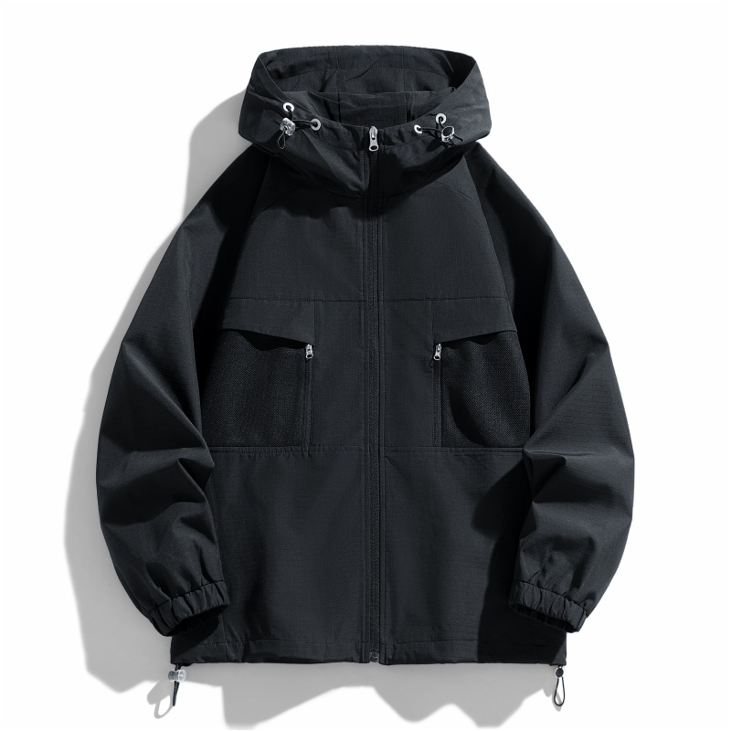 Giacca da lavoro con cappuccio del marchio americano alla moda per uomo, vestibilità ampia, giacca a vento casual da uomo, stile inizio autunno 2025_voghion.com