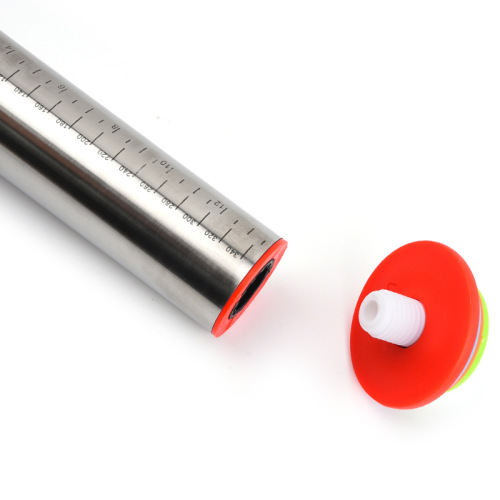 Factory Color Box Set with Rubber Ring Baking Rolling Pin for Dough with Graduations Made of Stainless Steel, Suitable for Foreign Trade Wholesale
