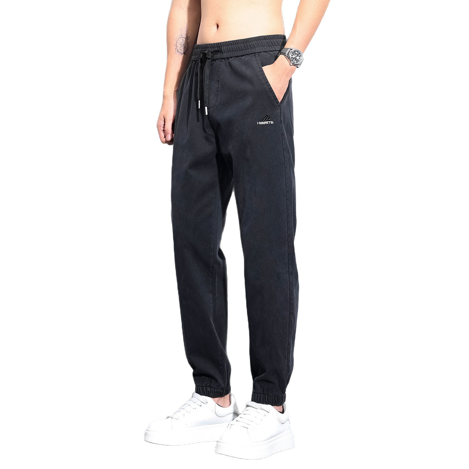 Autumn New Men's Casual Pants Tencel Drape Thickened Loose Straight Regular Faux Denim Long Trousers