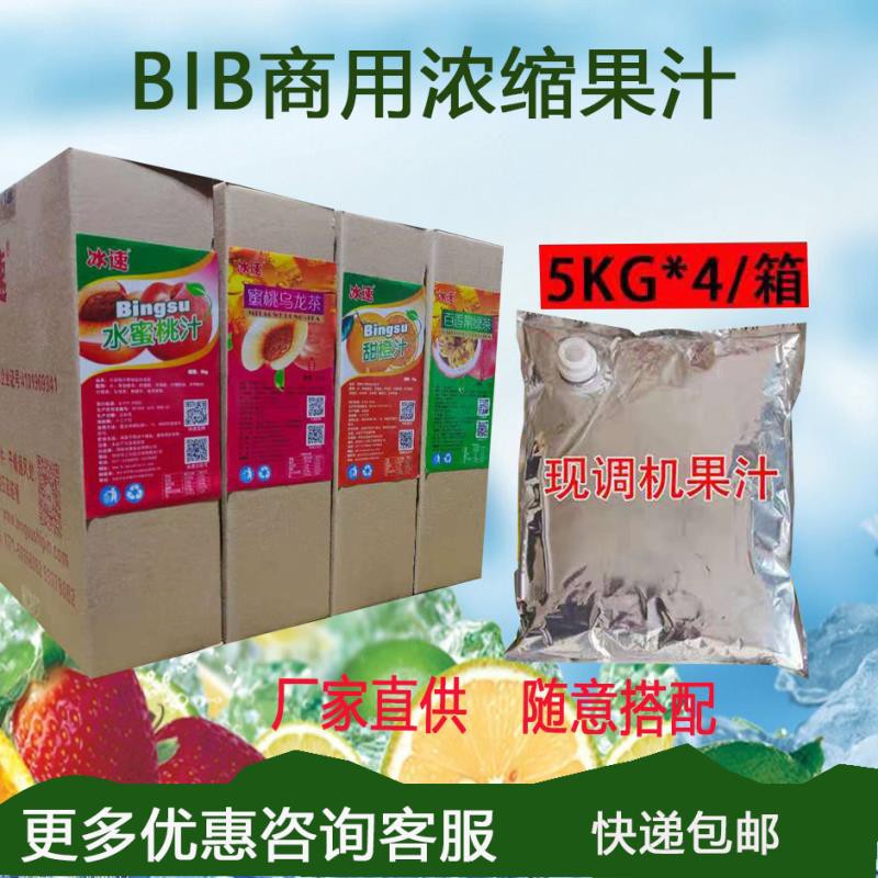 BIB10倍浓缩果汁果茶5升袋装原浆包现调饮料商用柳橙蓝莓包邮