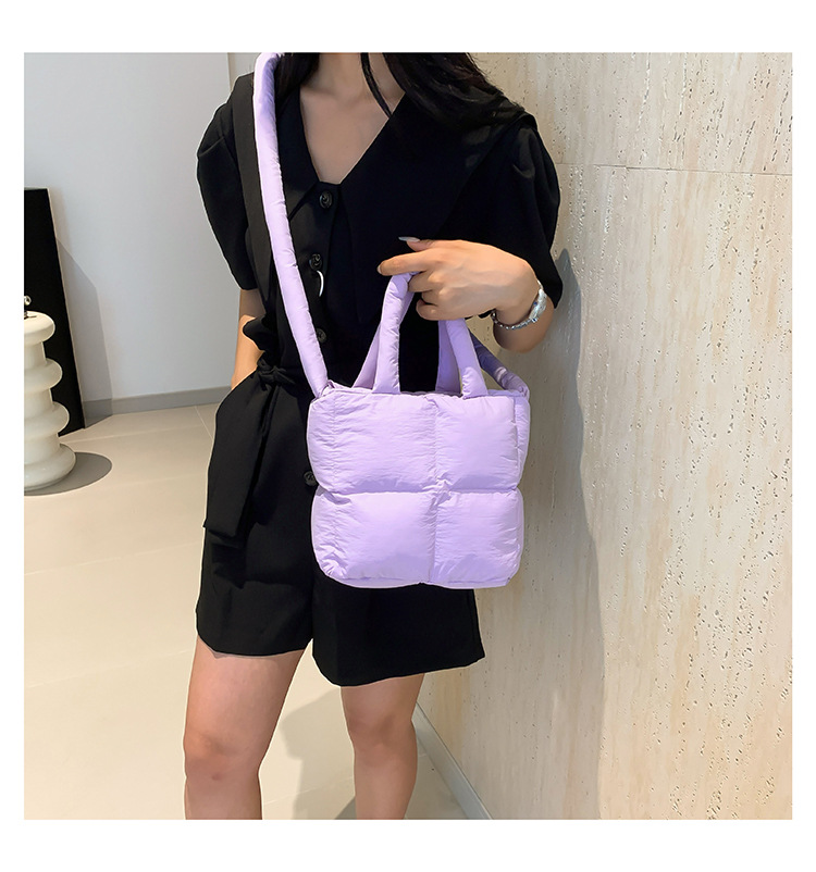 Women's Cotton Filled Cloud Bag, Stylish Padded Shoulder Handbag_voghion.com