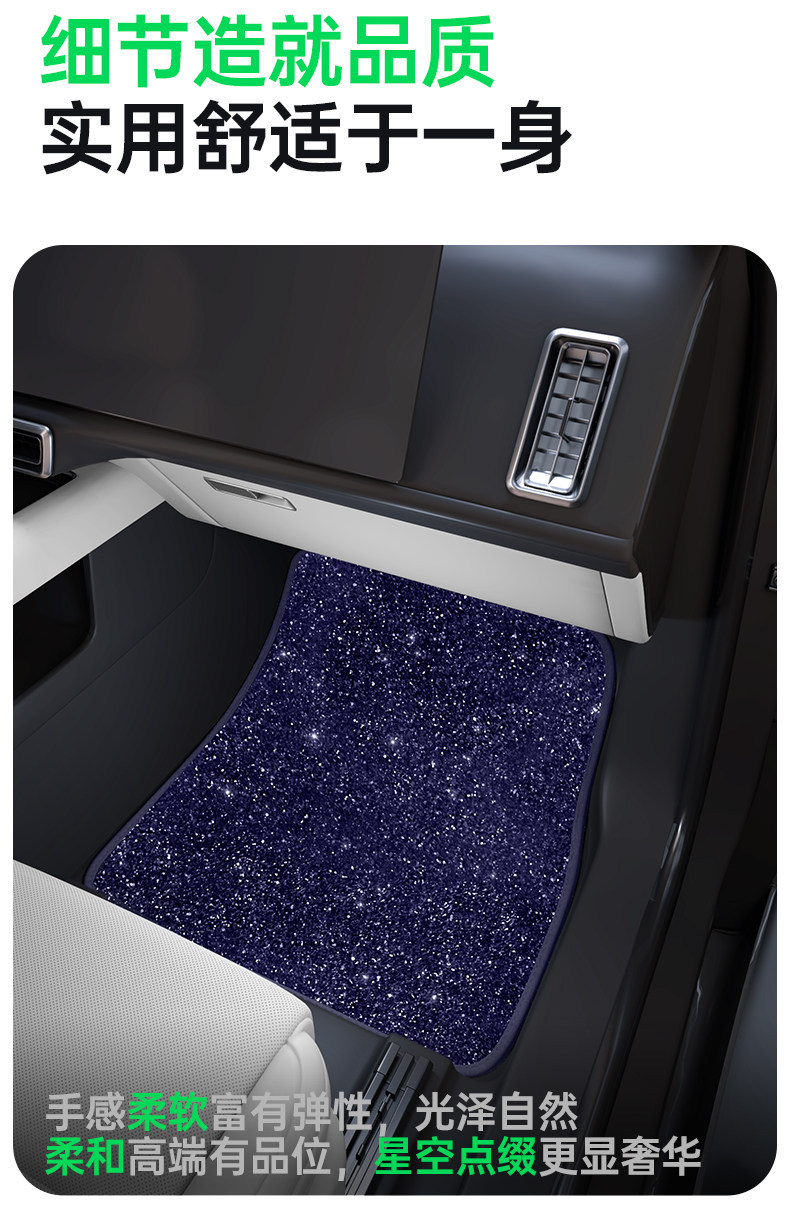 Suitable for the New Zeekr 009 Floor Mats, Starry Sky Carpet Surface, 26 Types of Car Interior Modification Accessories, Trunk Mat