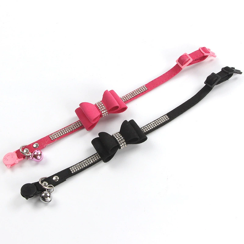 Трансграничный флеш-галстук с бриллиантами, кошачий воротник с колокольчиком, безопасная Пряжка, воротник, мягкий и удобный кошачий пояс, петля, бархат