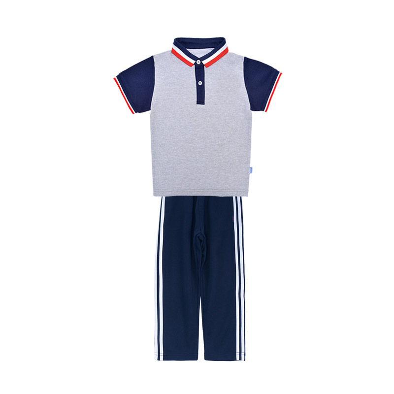 瀾洋貝中学生制服小学校のクラス服の夏服の半袖のスーツは学生の運動の夏の小学生を注文して注文します。|undefined