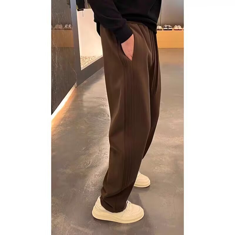 2024 otoño y invierno red callejera callejera casual pantalones recto para hombres más pantalones deportivos de terciaria gruesa marca de moda
