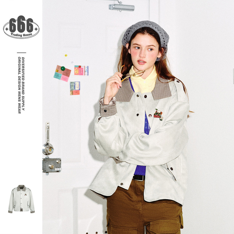 Staffpick Design-Inspired American Fashion Brand Suede Hunting Jacket Unisex Loose Workwear Coat W290