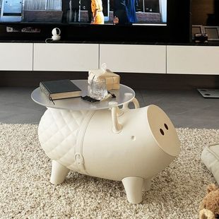 Creative Piggy Floor Ornament Sofa Side Table Coffee Table Small Apartment Living Room Bedroom Simple Storage Mobile Small Table
