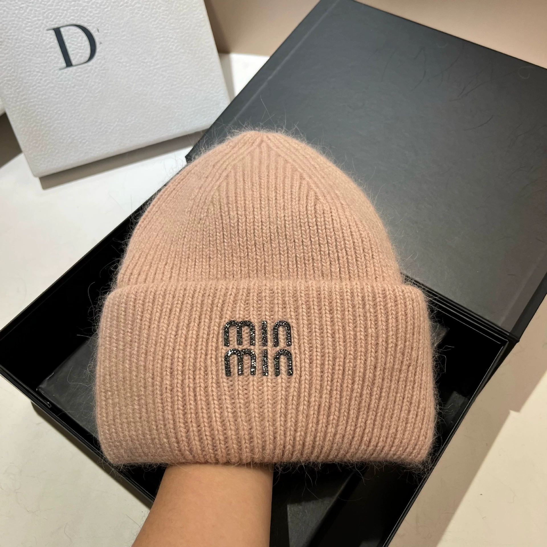 Keep warm velvet knitted hat, Korean style, increased thickness