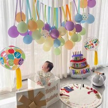 小红书周岁生日气球装饰场景布置儿童宝宝派对男女孩生日快乐背景