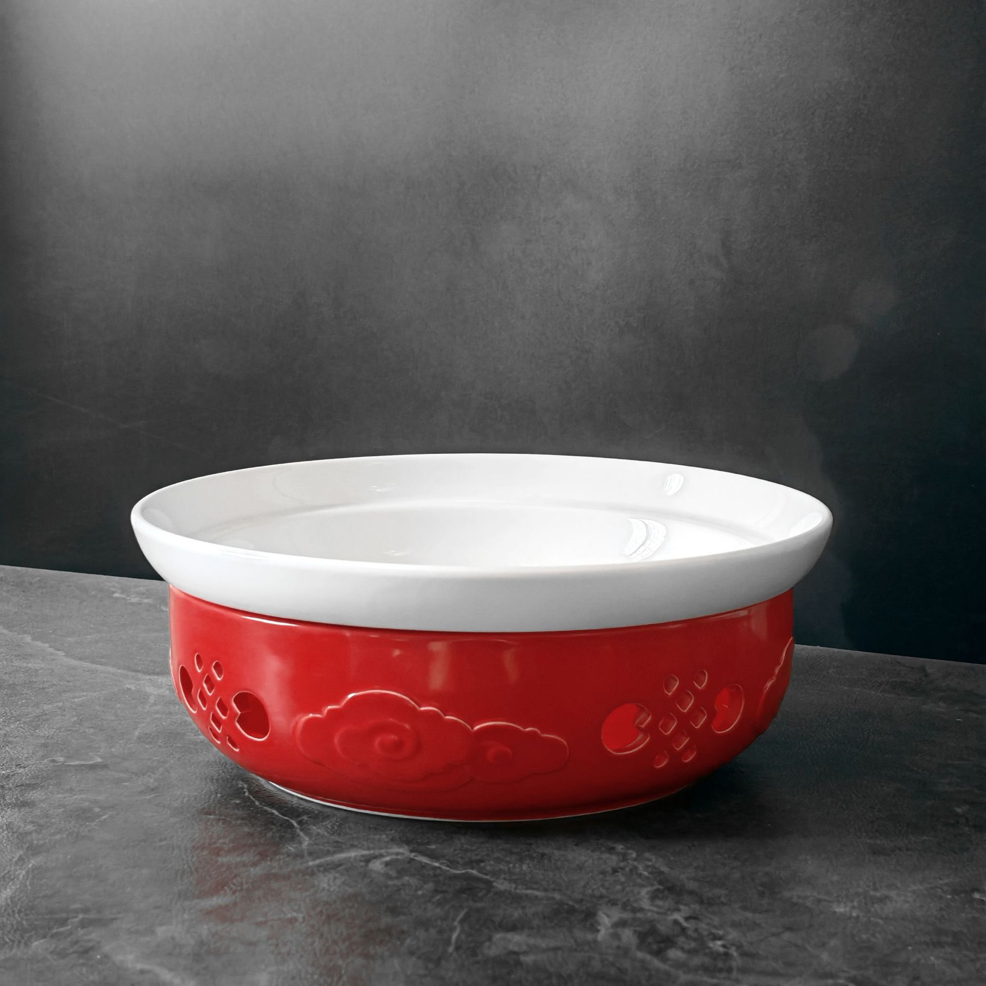 餐厅明档装饰酒精干锅中式陶瓷明炉私厨蜡烛加热保温热菜盘深汤盘