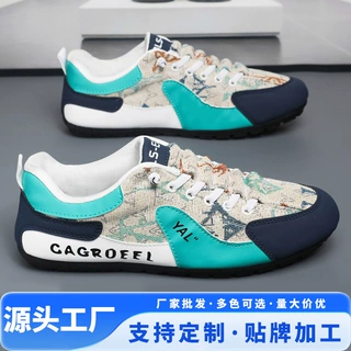 包头男半托鞋2026跨境定制布面透气鞋户外休闲鞋一脚蹬懒人鞋运动