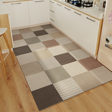 简约几何厨房满铺皮革地毯免洗可擦拭家用防滑防油防水地垫可批发