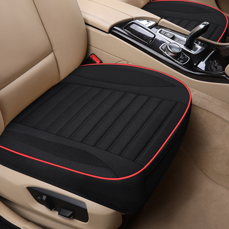 運転席と助手席 春夏シートカバー シングルピース リネン 背もたれなし 3点セット 四季通用カーシートクッション|undefined