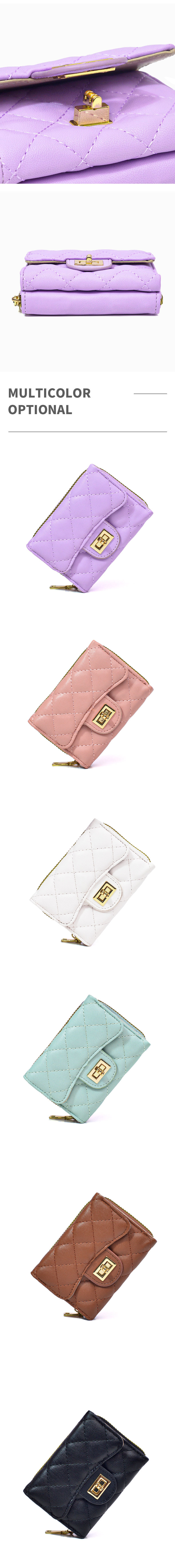 Vrouwelijk Vier Seizoenen Algemeen Kunstleer Effen Kleur Zoet Eenvoudige Stijl Vierkant Rits Kaartpakket Verander (munt) Tas display picture 1