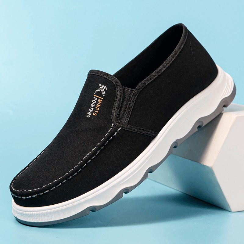 Giày vải bạt nam kiểu cổ điển thoáng khí, đế mềm chống trượt, phong cách casual — màu xanh nhạt, màu xám, đen