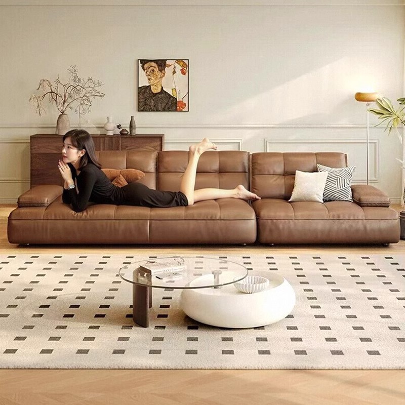 Nordic Piemont Square Combination Algodon Fabric Sofá Modular Sofá de sala de estar Sofá de tela abrasiva de casa pequeña image 3