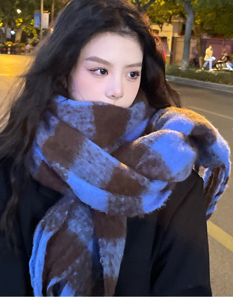 Scarf 2025 Autumn And Winter Women's High-end Winter New Imitation Cashmere Plaid Shawl_viptrois.com