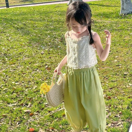 Children's Pants Summer Outfit Kids Mosquito-Proof Pants 2025 Trendy Girl Casual Pants Summer Thin 9/10 Length