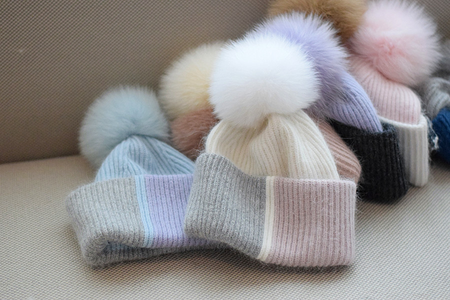 Women's Classic Style Color Block Eaveless Wool Cap display picture 7