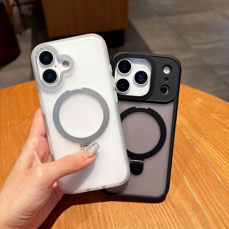 适用iPhone17promax手机壳折叠磁吸支架苹果16磨砂肤感防摔保护套|undefined