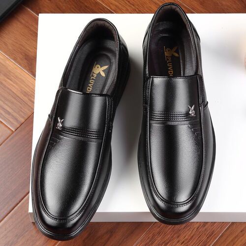 Men's Leather Shoes Business Casual Genuine Leather Shoes Wear-Resistant Soft Sole Middle-aged and Old Dad Shoes Trendy